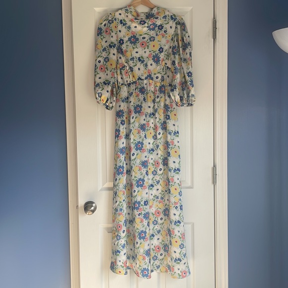 ASOS | HIGH NECK FLORAL MATERNITY DRESS Sz 6 - Picture 5 of 8